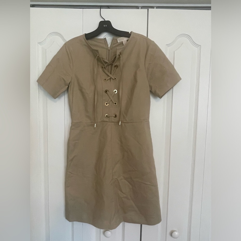 Michael Kors Lace up Khaki Dress size 2